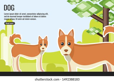 Educative Dog vector illustration design.  A pet and environment  system concept element.  Can be used for web and mobile development. Suitable for infographic