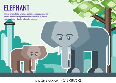 Educative Elephant vector Logo illustration design.  A zoology and conservation system concept element.  Can be used for web and mobile development. Suitable for infographic