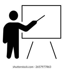 Educator Or Instructor Teaching Vector Icon Design