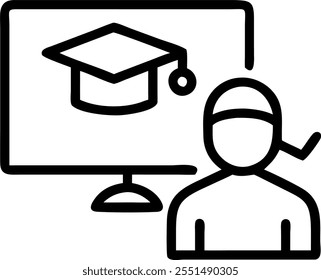 Educator teaching a class in a glossy abstract virtual meeting concept as Camera movement Pan across the screen showing educational content with a glossy abstract interface. Scene