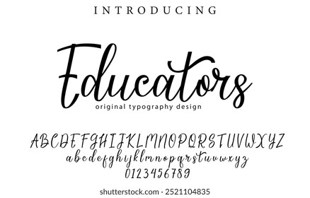 Pincel con estilo pintado con letras mayúsculas del Vector, alfabeto, tipo de letra