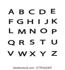Eduction A B C Bold Sans Serif Alphabet.
