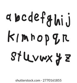 Eduction A B C Hand-Drawn Lowercase Alphabet