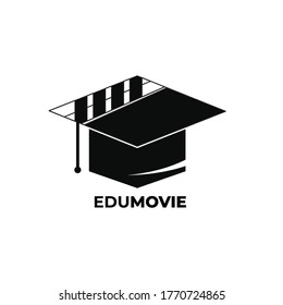 Edumovie concept logo design. film course company logo
