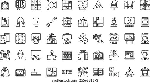 Edutainment icons High-Quality Vector Icons Collection with Editable Stroke. Ideal for Professional and Creative Projects.