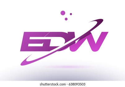 edw e d w  alphabet letter logo combination purple pink creative text dots company vector icon design template