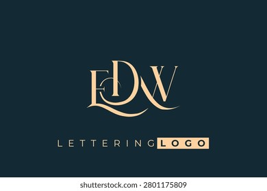 EDW Elegant Monogram Logo Design With Decorative Lettering. Elegant Monogram Logo Design with Decorative Elements and Typography