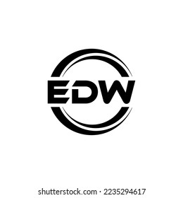 EDW letter logo design in illustration. Vector logo, calligraphy designs for logo, Poster, Invitation, etc.