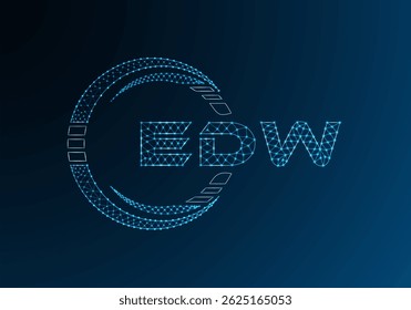 EDW low poly letter logo vector design. EDW lower poly logo design. Low poly logo.