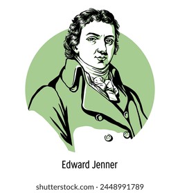 Edward Jenner was an English physician who developed a way to vaccinate against smallpox. Hand drawn vector illustration