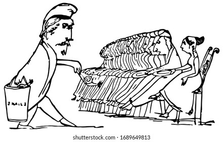 Edward Lear, vintage engraved illustration