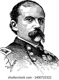 Edward M. McCook 1833 bis 1909 war er ein Anwalt Politiker herausragende Gewerkschaftskavallerie General im amerikanischen Bürgerkrieg und Gouverneur des Gebiets von Colorado Vintage Linie Zeichnung oder Gravur
