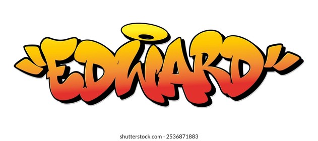 Edward name in graffiti style. Vector illustration.