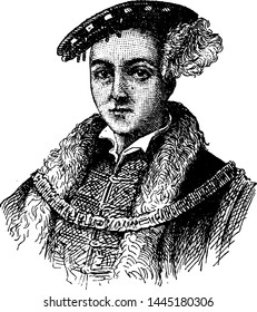 Edward VI, vintage engraved illustration