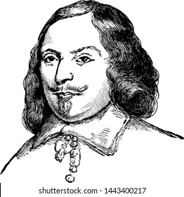 Edward Winslow, vintage engraved illustration