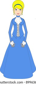 Edwardian Female in blue dress