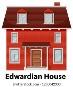 Edwardian house on white background illustration