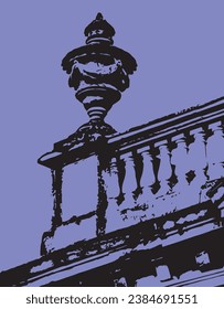 
Edwardian style ornate balustrade silhouette