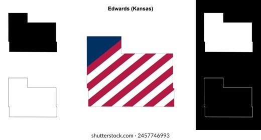 Edwards County (Kansas) conjunto de mapas esquemáticos