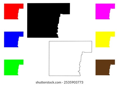 Edwards County, Texas (Counties in Texas, United States of America,USA, U.S., US) map vector illustration, scribble sketch Edwards map