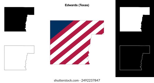 Edwards County (Texas) outline map set