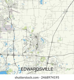 Edwardsville, Illinois, United States map poster art