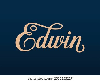 Diseño de Logo de Edwin Signature, Logotipo personalizado de Edwin Name