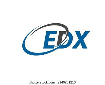 EDX letter creative modern elegant swoosh logo design