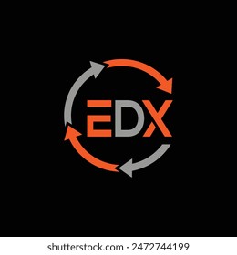 Diseño creativo del logotipo de la letra EDX
