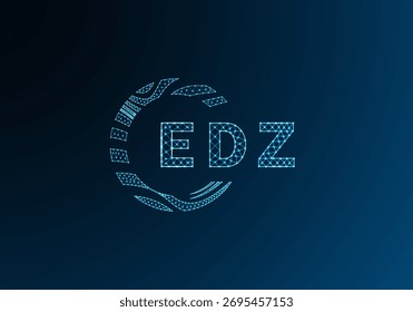 EDZ low poly letter logo vector design. EDZ lower poly logo design. EDZ unique low poly logo design.