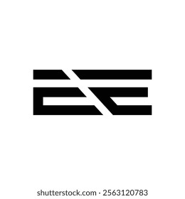 ee abstract alphabet font initial simple vector logo design