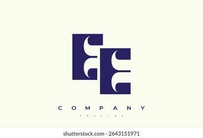 EE Abstract Geometric Logo Design. Modern and elegant logo design with simplistic typography elements, showcasing branding excellence.
