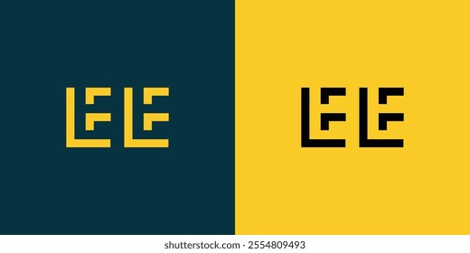 EE abstract minimalist letters Logo Monogram. It is a minimalist logo, this logo is made by combining two letters