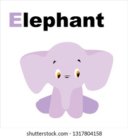Ee. Alphabet. Elephant. Vector illustration
