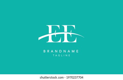 EE Alphabet initial swoosh Abstract Icon Logo vector illustration