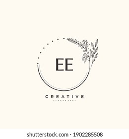 EE Beauty Vektor erste Logo-Kunst, Handschrift Logo der ersten Signatur, Hochzeit, Mode, Jewerly, Boutique, Blumen und botanisch mit kreativen Vorlage für jedes Unternehmen oder Unternehmen.