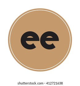 ee brown letters ,abstract background logo, design identity in circle, alphabet letter