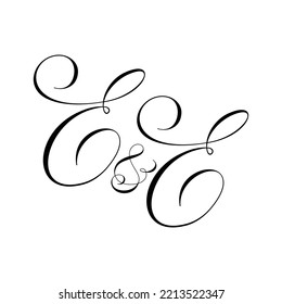 EE-Logo für Kalligrafie-Monogramm-Anfangsbuchstaben