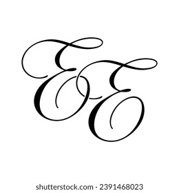 EE Calligraphy Monogram Initial Letters Logo