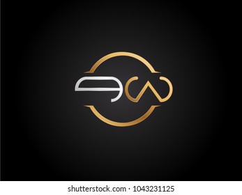 EE circle Shape Letter logo Design in silver gold color