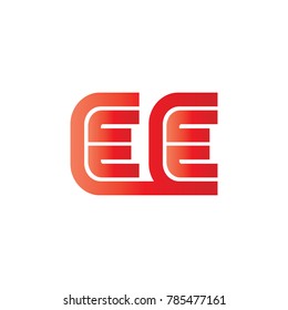 EE company linked letter logo red