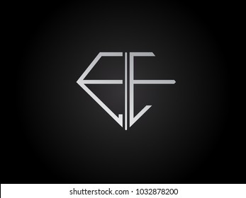 EE diamond shape silver color design