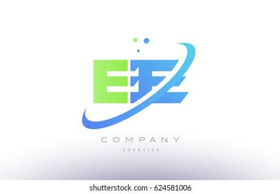 ee e e alphabet green blue swoosh letter company logo vector icon design template