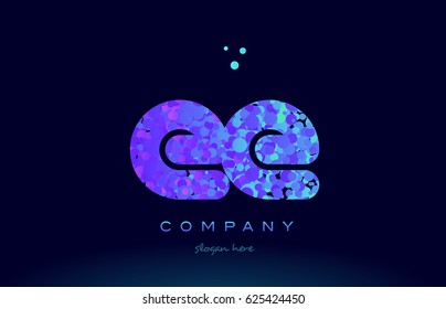 ee e e alphabet pink blue bubble circle dots creative letter company logo vector icon design template