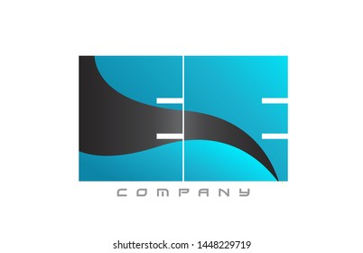 EE E E blue black alphabet combination letter logo design suitable for a company or business