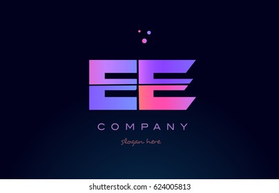 ee e e creative color blue background pink purple blue magenta alphabet letter company logo vector icon design