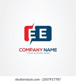 EE or E Creative Modern Letters Logo Design Element