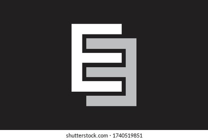 EE or E Letter Initial Logo Design, Vector Template