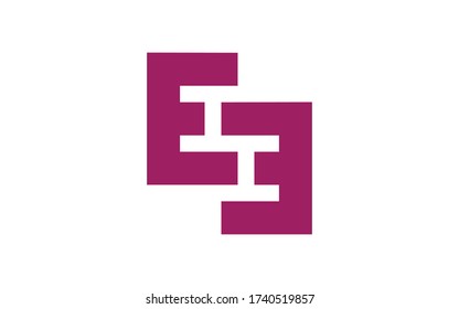 EE or E Letter Initial Logo Design, Vector Template