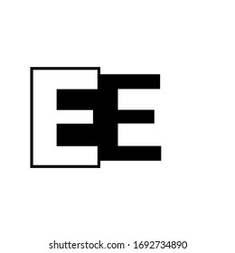 EE, E and E negative space letter logo